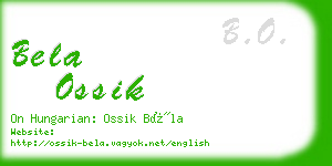 bela ossik business card